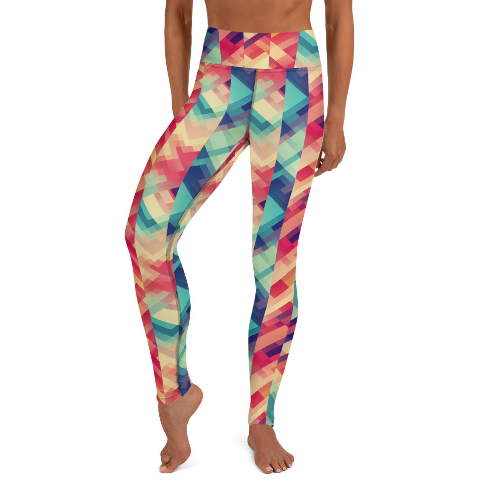 Multi Color Geometric Pattern Yoga Leggings