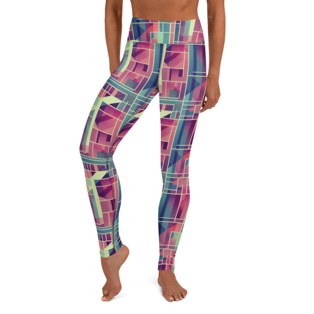 Square Geometric Pattern Yoga Leggings