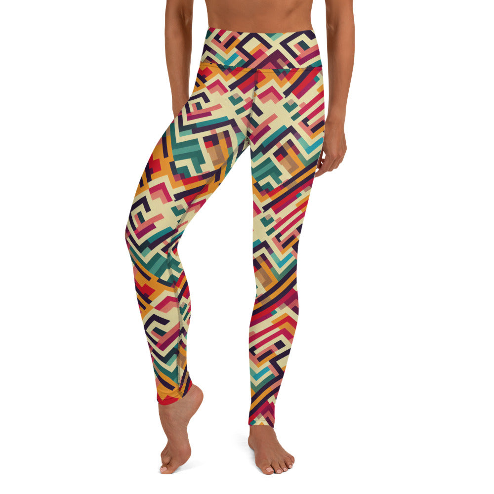 Modern Geometric Pattern Yoga Leggings