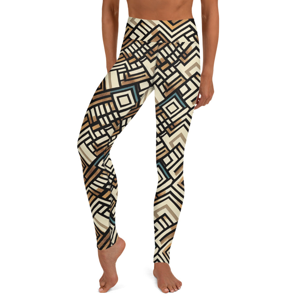 Square Geometric Pattern Yoga Leggings