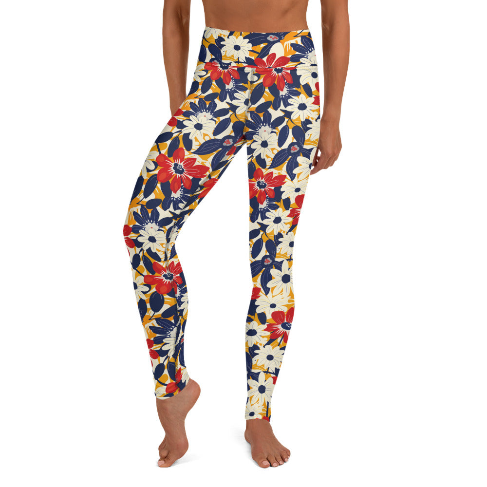 Bold Whispering Flowers Printed Yoga Leggings