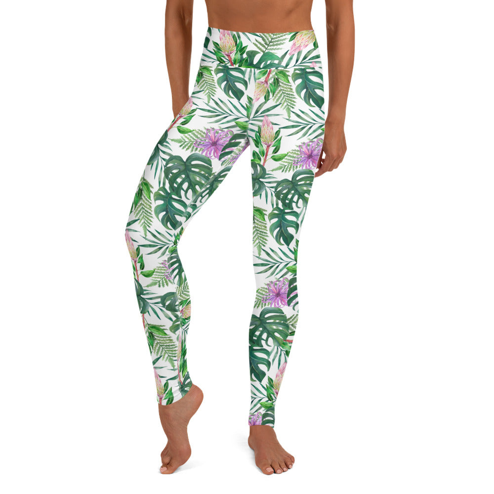 Tropical Floral Printed Yoga Leggings