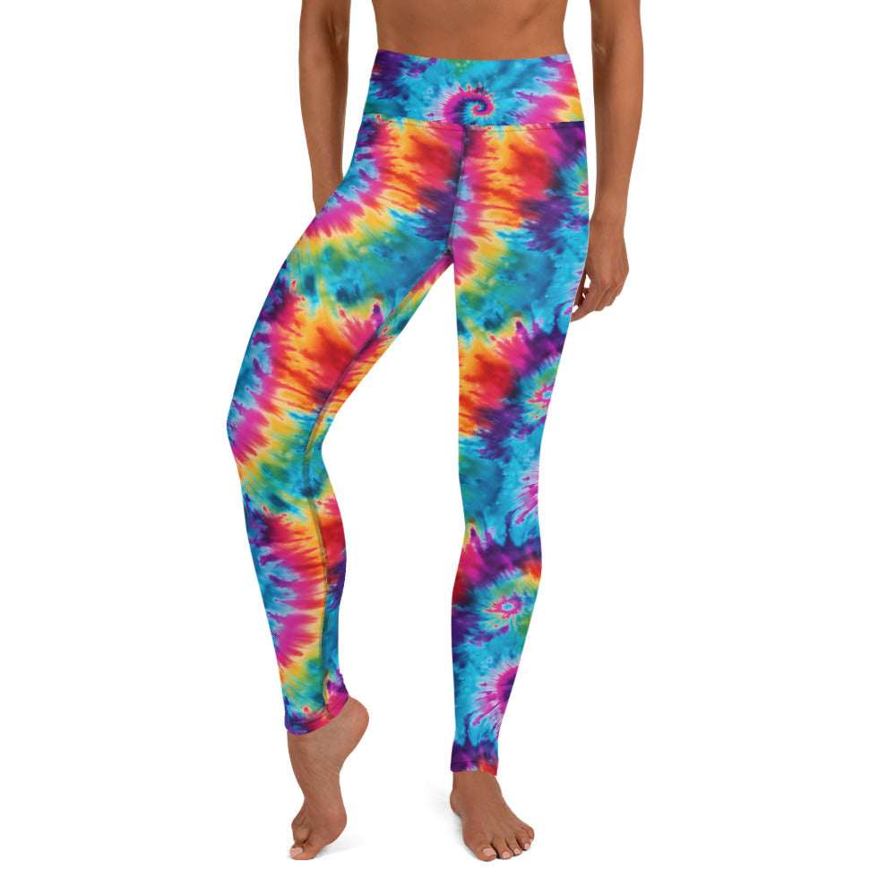 Rainbow Tie Dye Printed Yoga Leggings