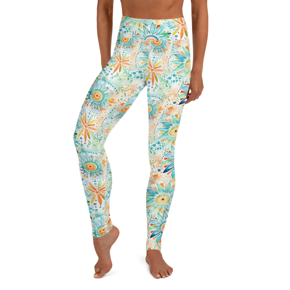 Flower Flash Printed Yoga Leggings