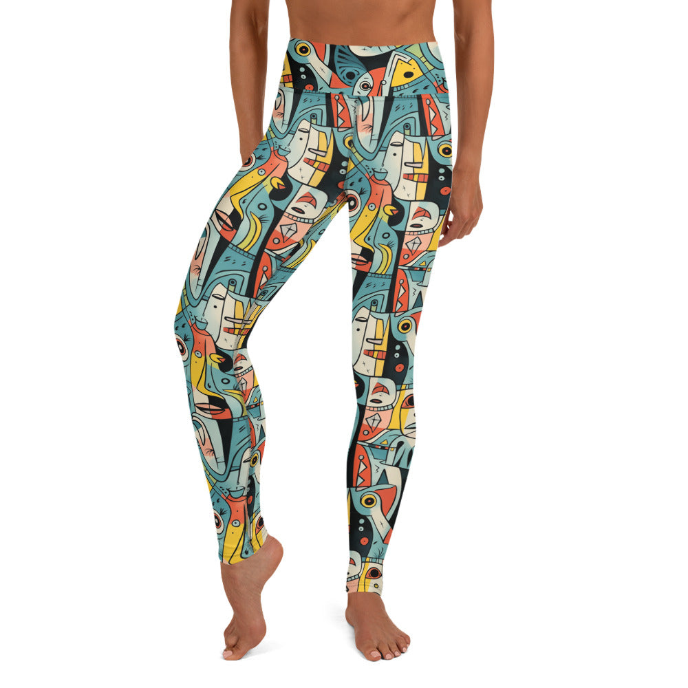 Pop Art Geometric Printed Yoga Leggings