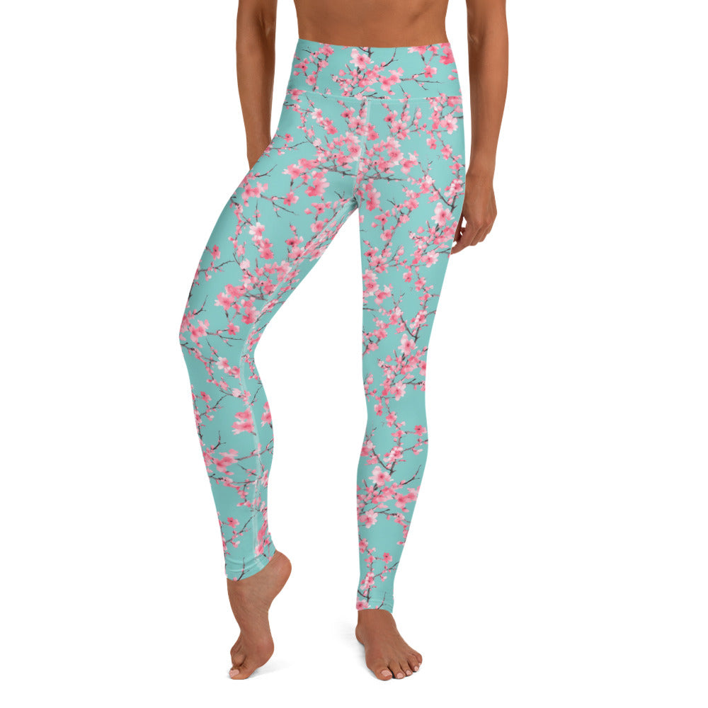 Cherry Blossom Printed Yoga Leggings