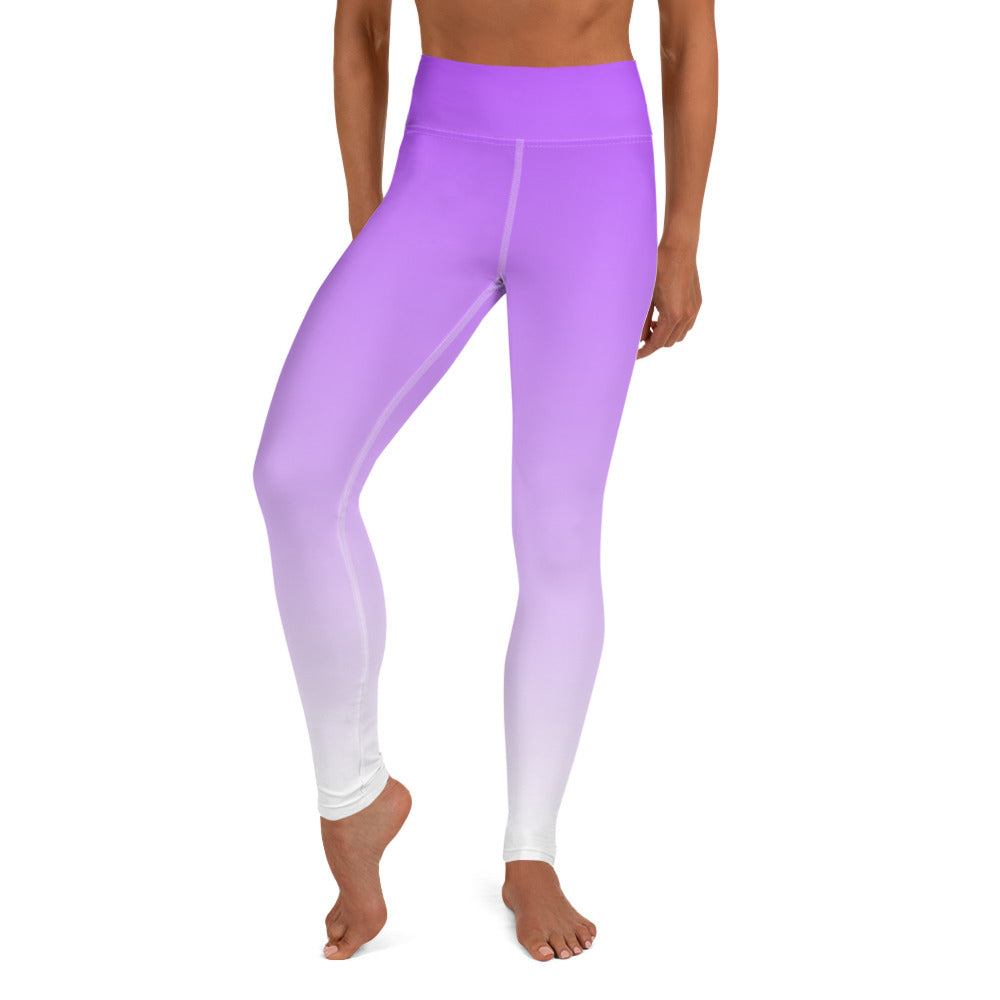 Ombre Purple to White Yoga Leggings