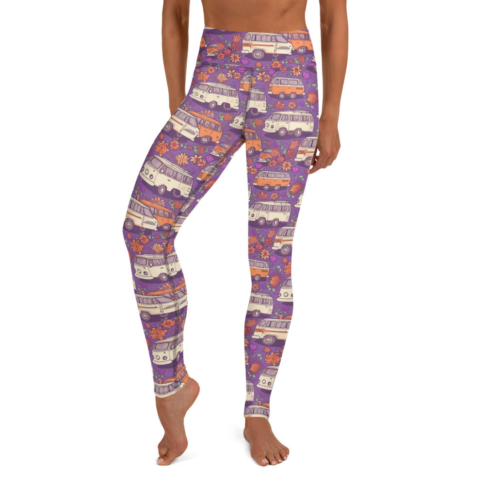 Groovy Vans Purple Hippie Yoga Leggings