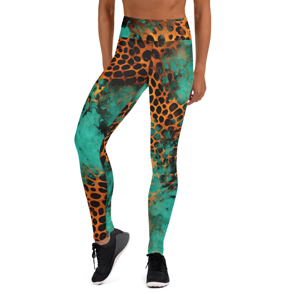 Rustic Leopard Print Yoga Leggings