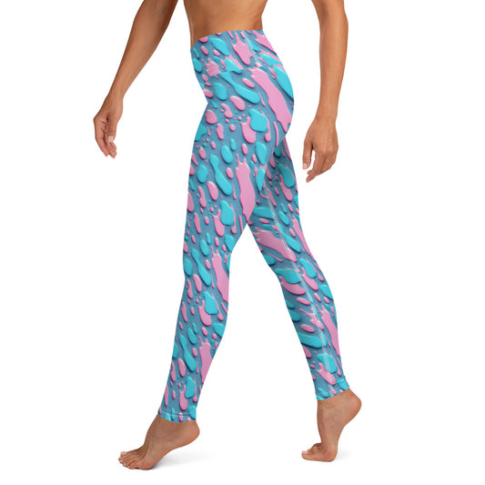 Pestle and Pink Color Splash Yoga Leggings