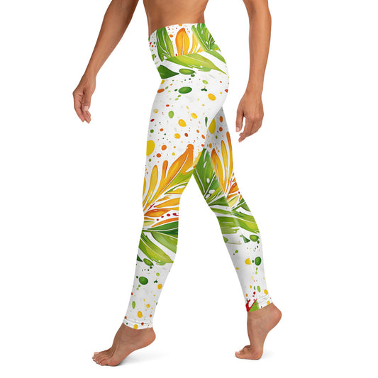 Palm Leaf Splash Yoga Leggings