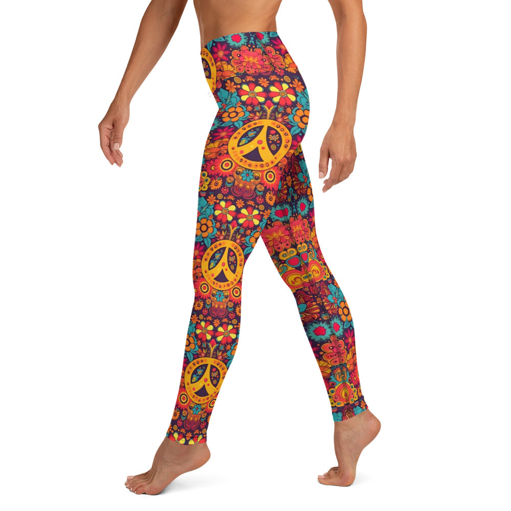 Peace & Be Hippie Yoga Leggings