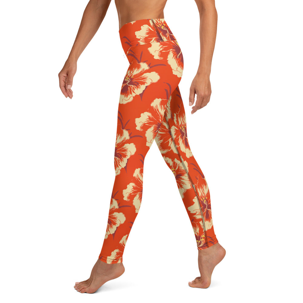 Hibiscus Sunset Yoga Leggings