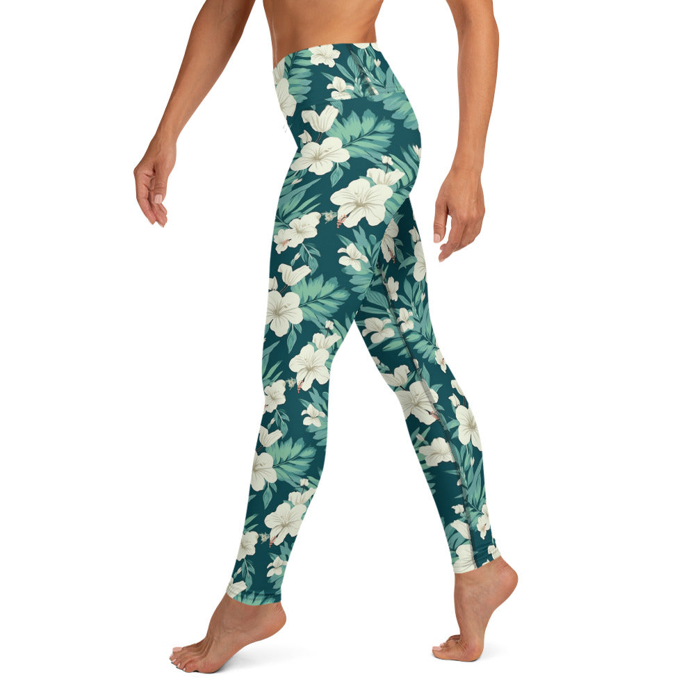 Tropical Floral Garden Yoga Leggings