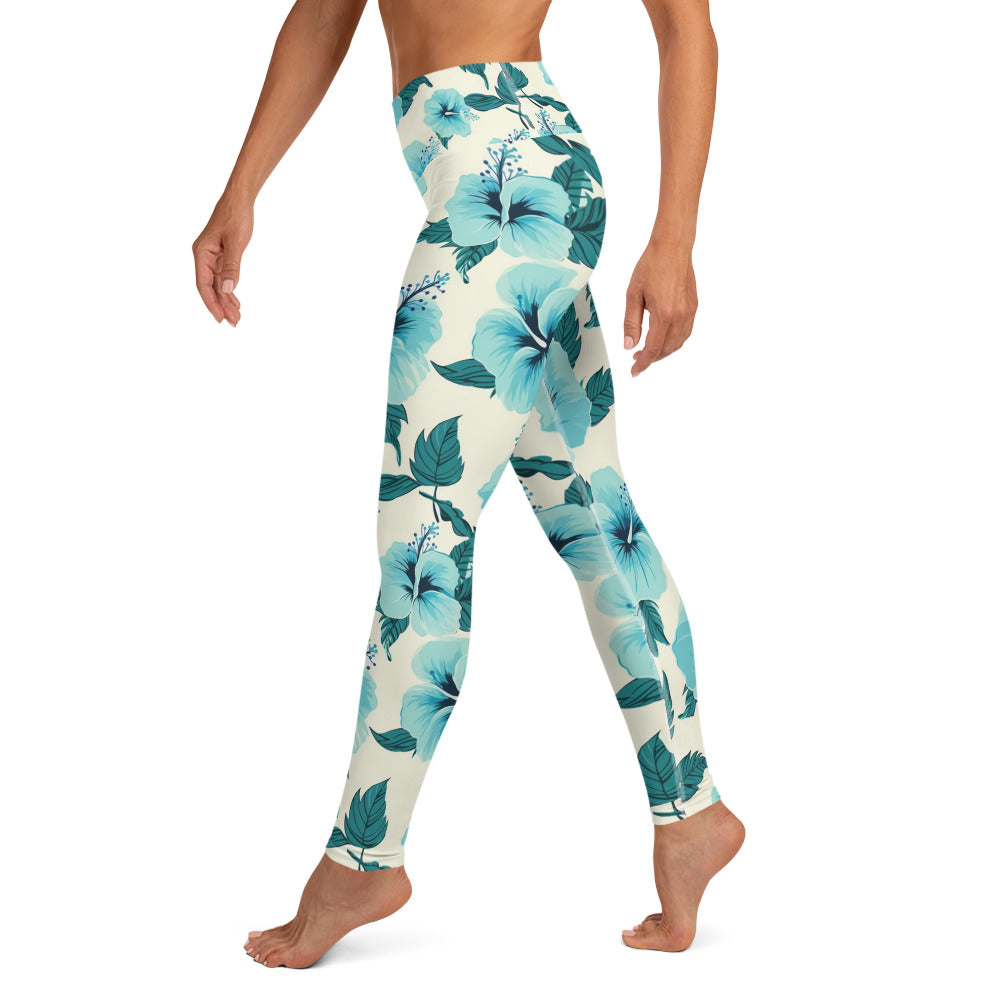 Hibiscus Azul Yoga Leggings