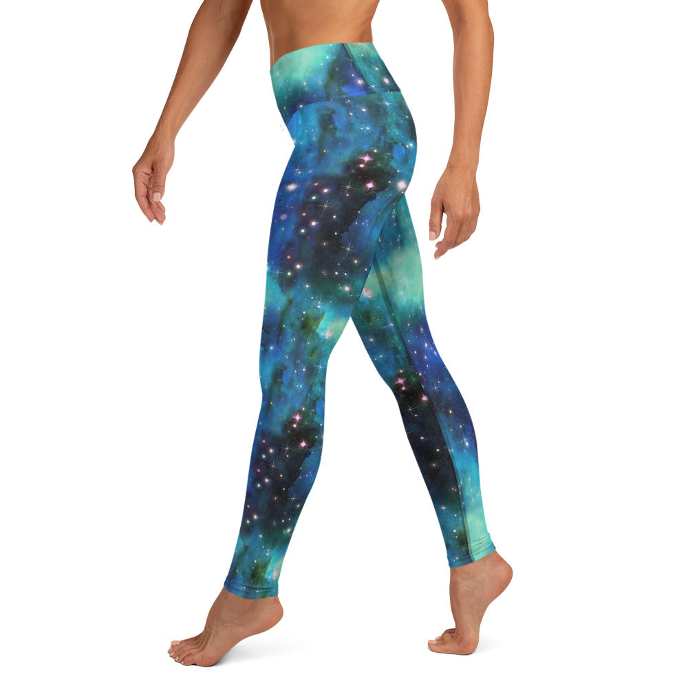 Blue Galaxy Yoga Leggings