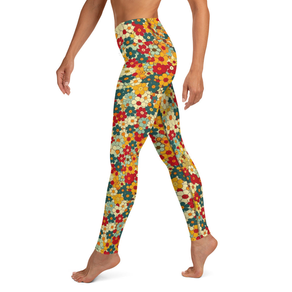 Groovy Spring Floral Yoga Leggings