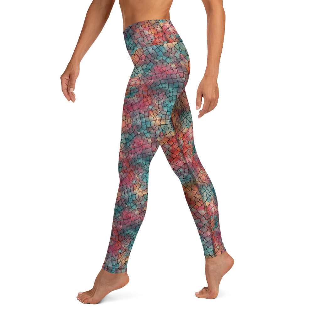 Abstract Pattern Darkness of Colors Yoga Leggings