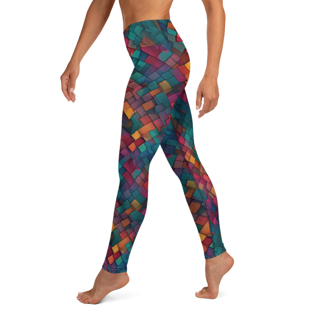 Colorful Geometric Pattern Yoga Leggings