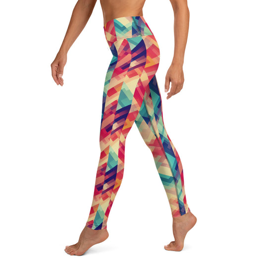 Multi Color Geometric Pattern Yoga Leggings