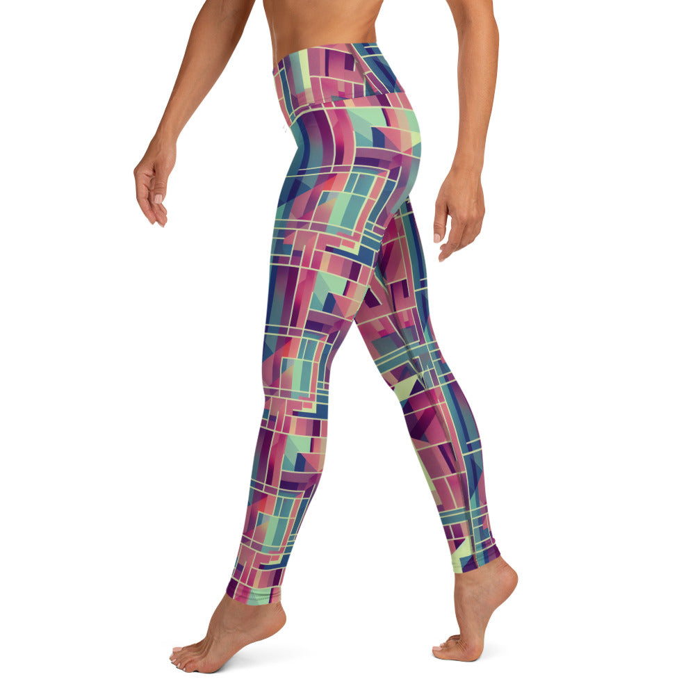 Square Geometric Pattern Yoga Leggings