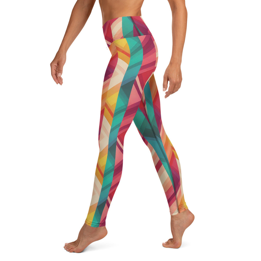 Stripe Geometric Pattern Yoga Leggings