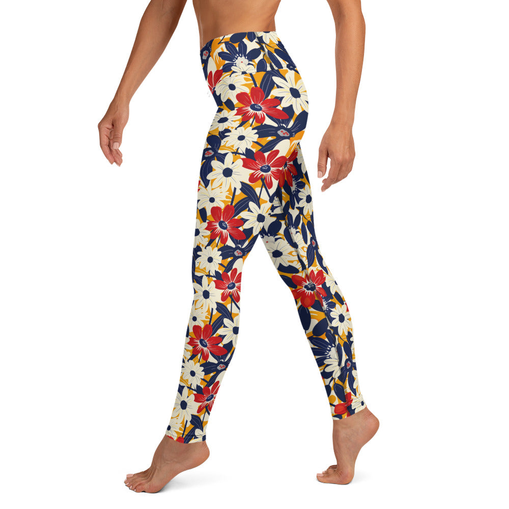 Bold Whispering Flowers Printed Yoga Leggings