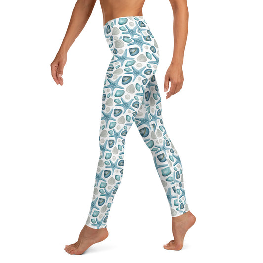 Star Fish Tropical Vibes Printed Yoga Leggings