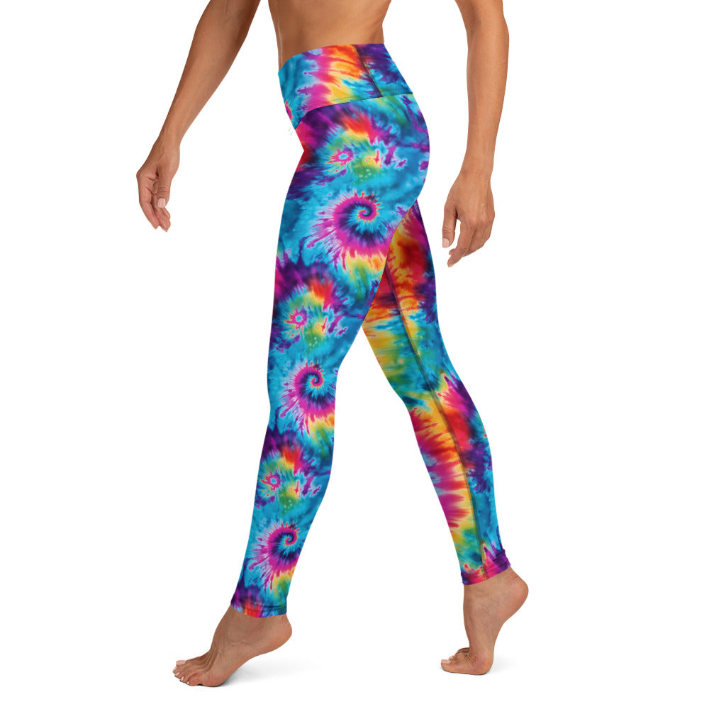 Rainbow Tie Dye Printed Yoga Leggings