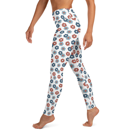 Patriotic Floral Printed Yoga Leggings