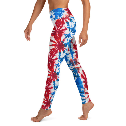 USA Patriotic Tie Dye Printed Yoga Leggings