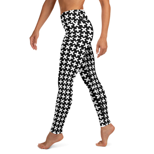 Black Geometric Pattern Yoga Leggings