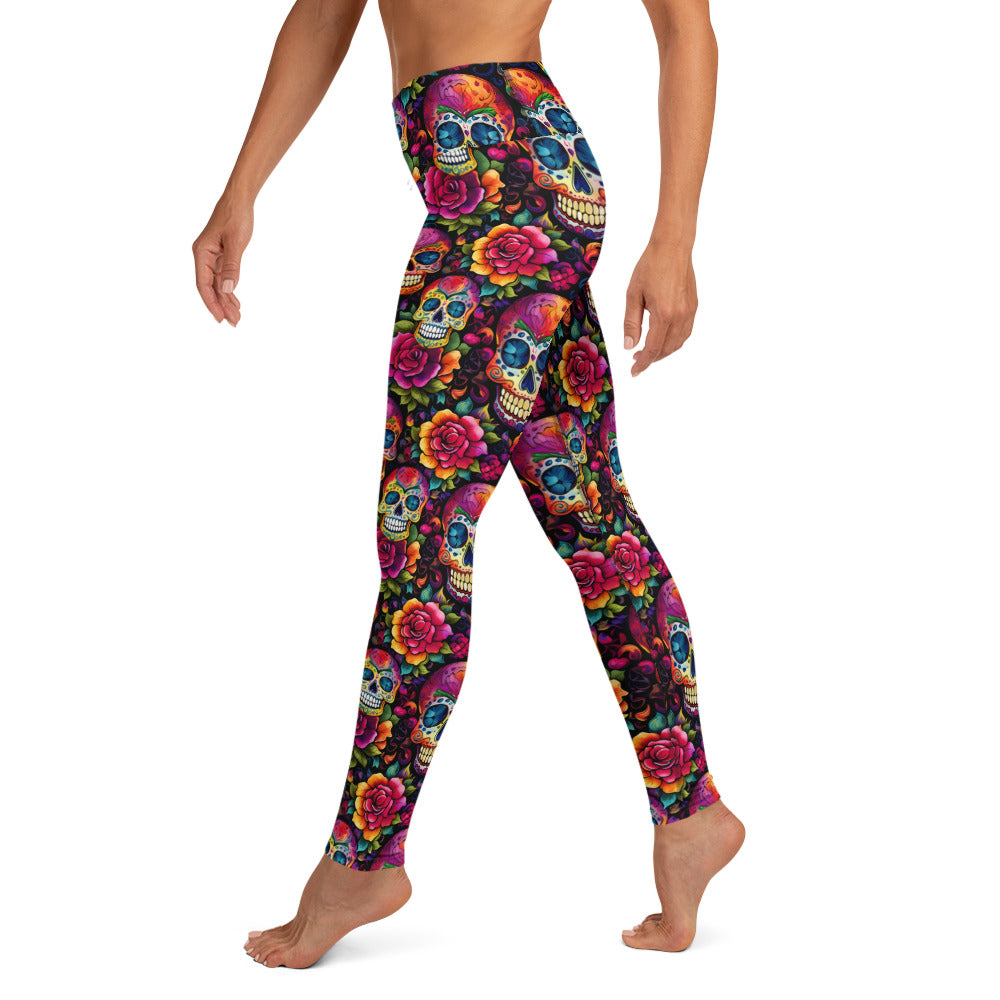 Sugar Skull & Roses Yoga Leggings