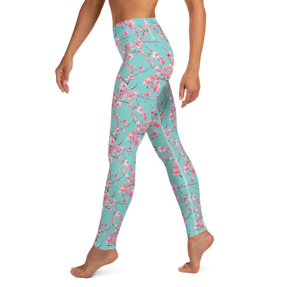 Cherry Blossom Printed Yoga Leggings