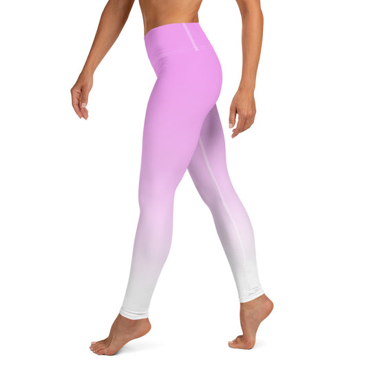 Ombre Pink to White Yoga Leggings