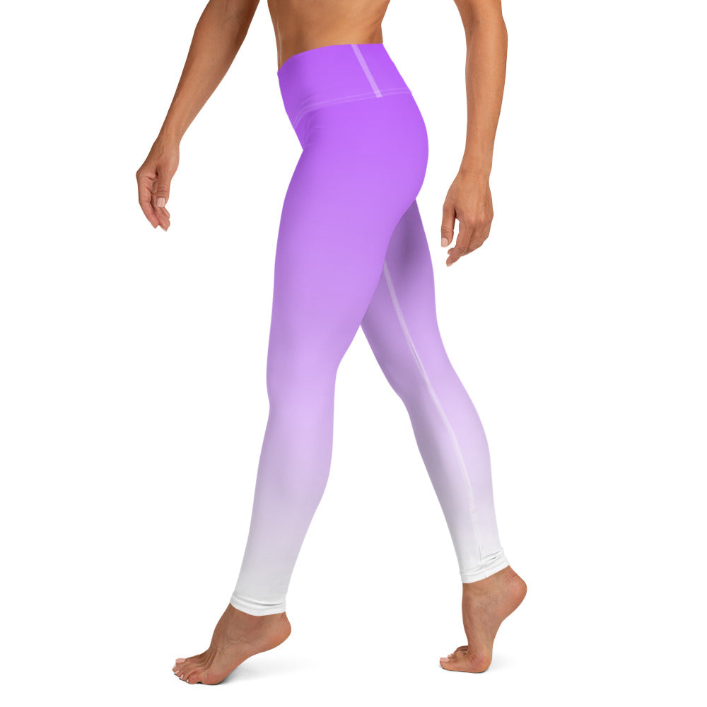 Ombre Purple to White Yoga Leggings