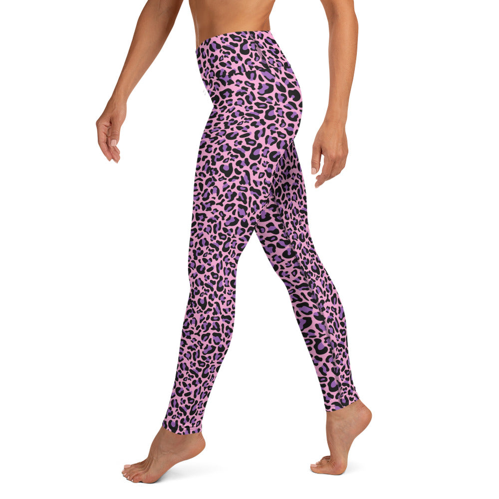 Purple & Pink Leopard Print Yoga Leggings