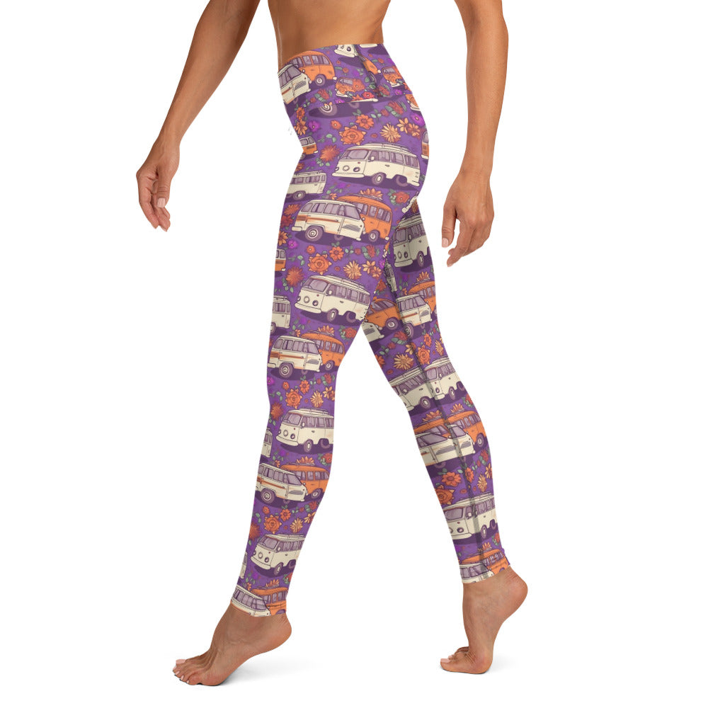 Groovy Vans Purple Hippie Yoga Leggings