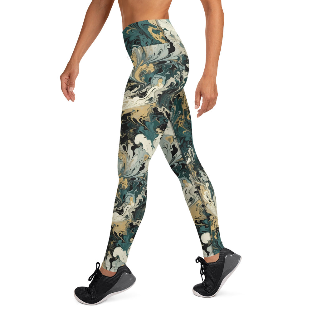 Liquid Abstract Art Printed Yoga Leggings