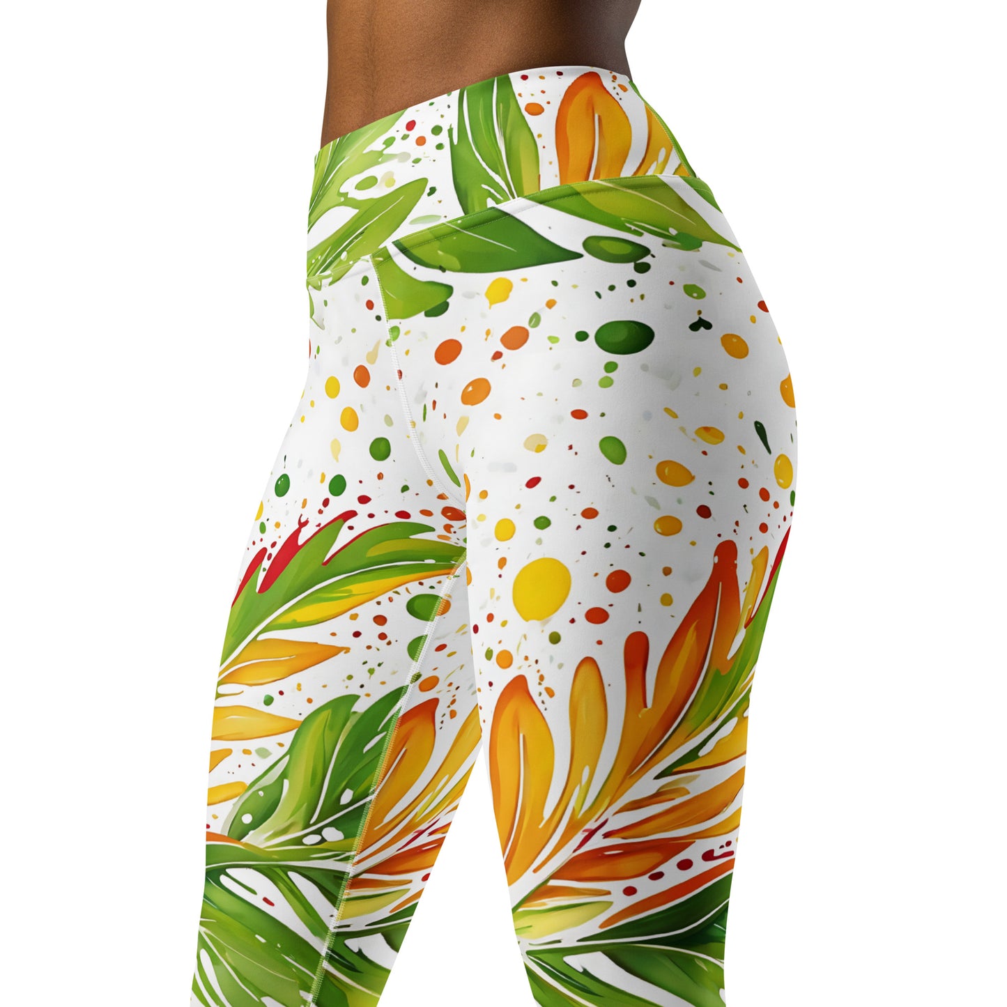 Palm Leaf Splash Yoga Leggings