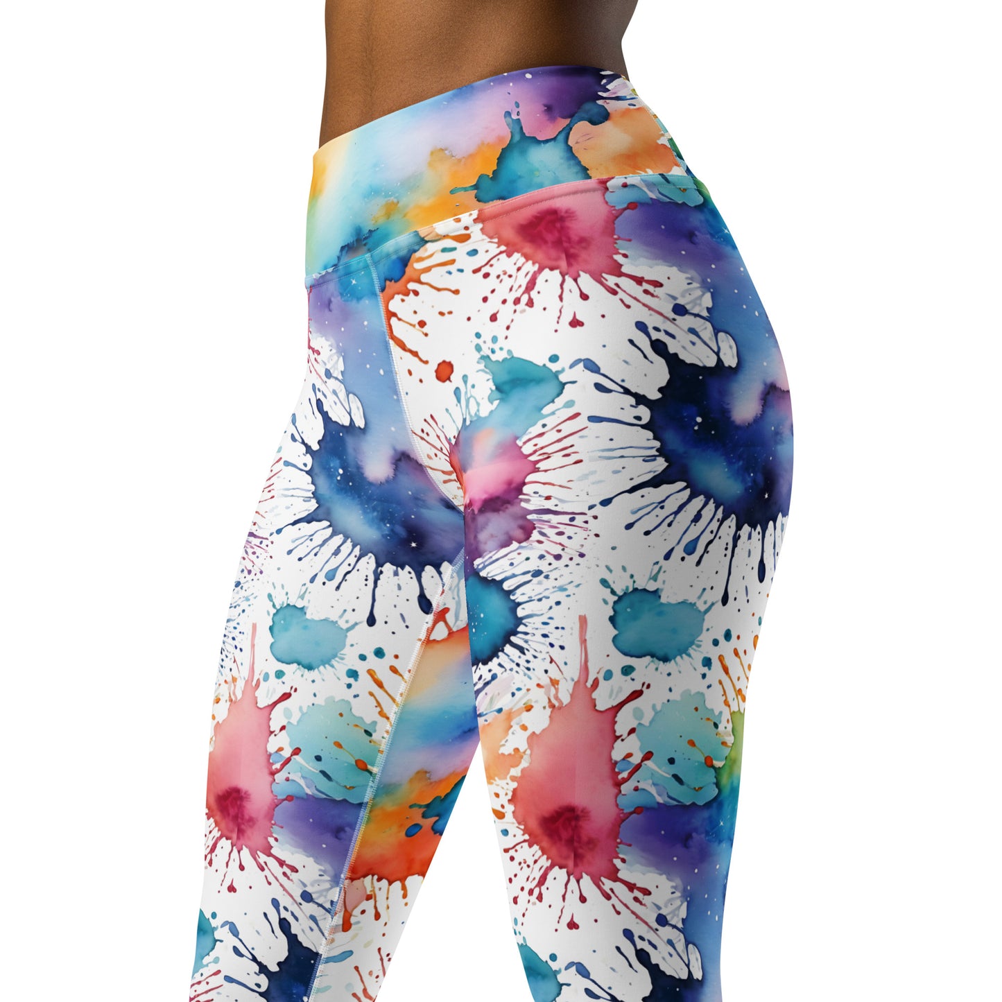 Watercolor Splash Yoga Leggings