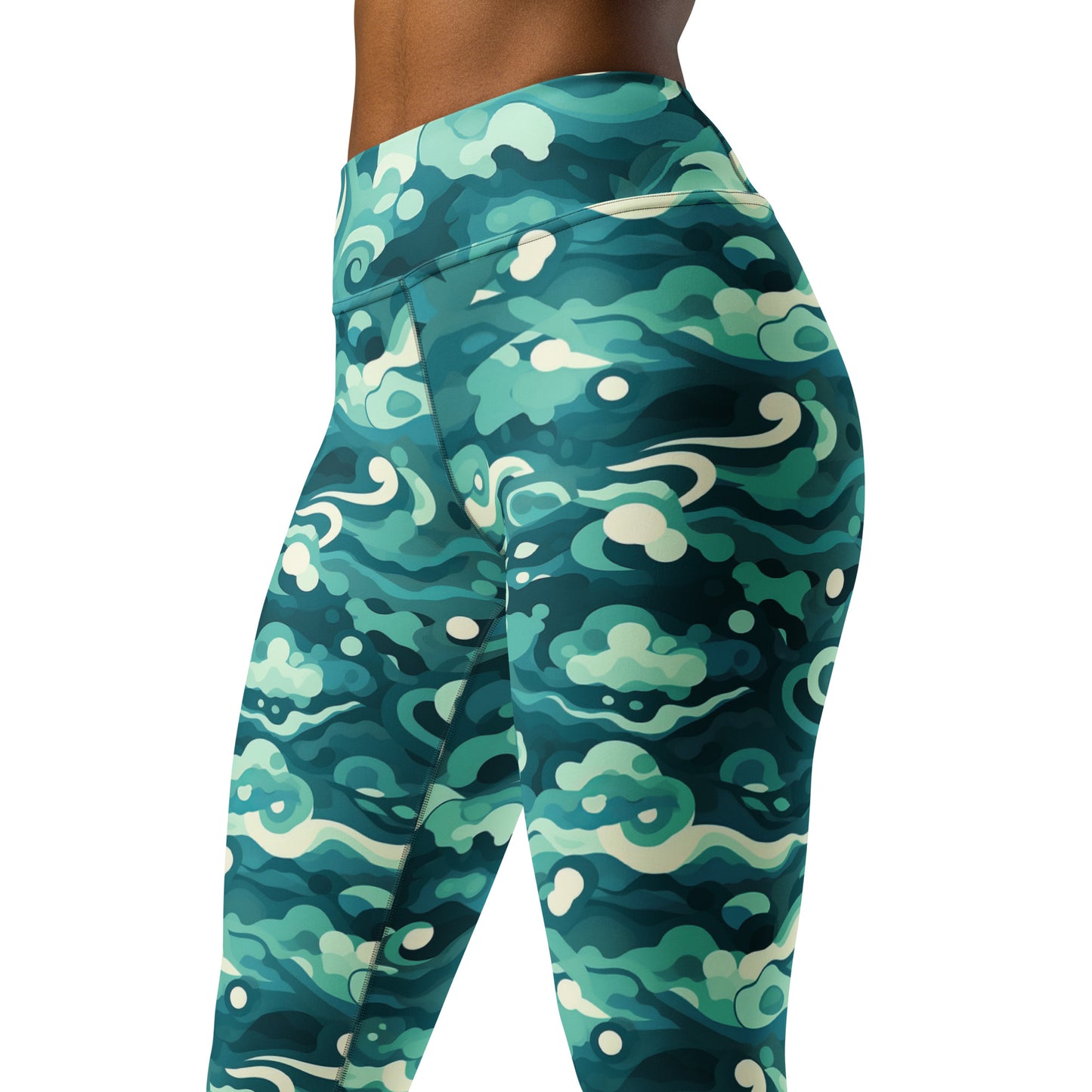 Ocean Waves Yoga Leggings