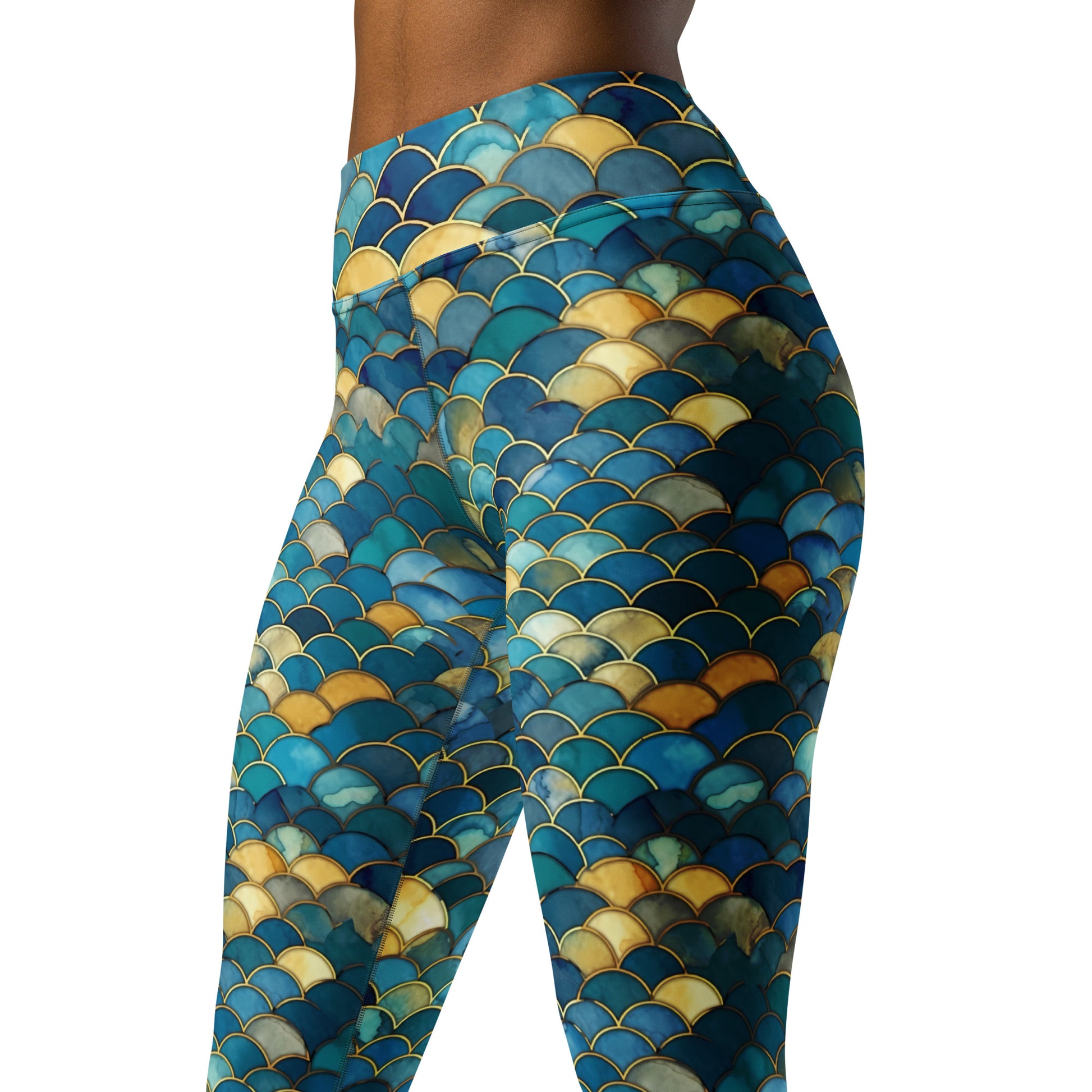 Fish Scale Pattern Yoga Leggings