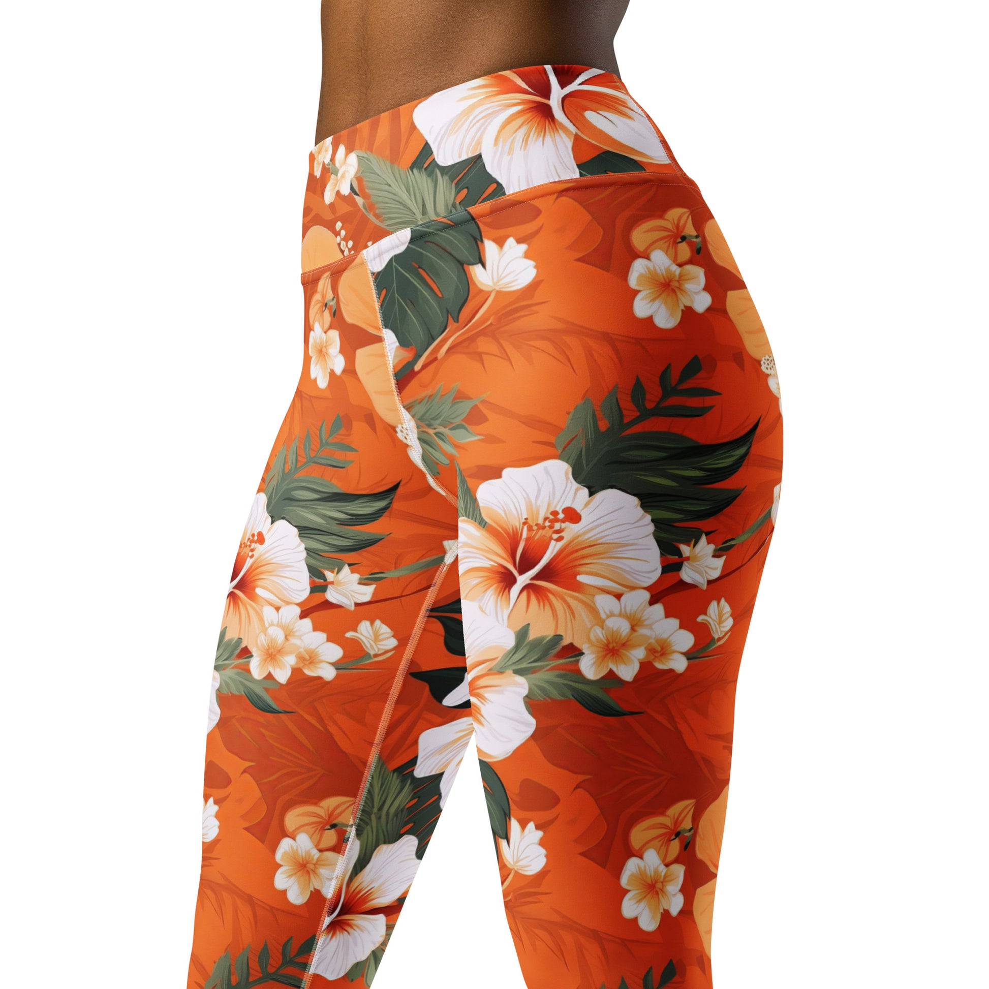 Hibiscus Floral Yoga Leggings