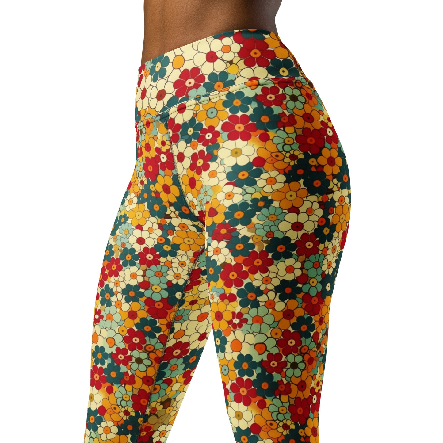 Groovy Spring Floral Yoga Leggings