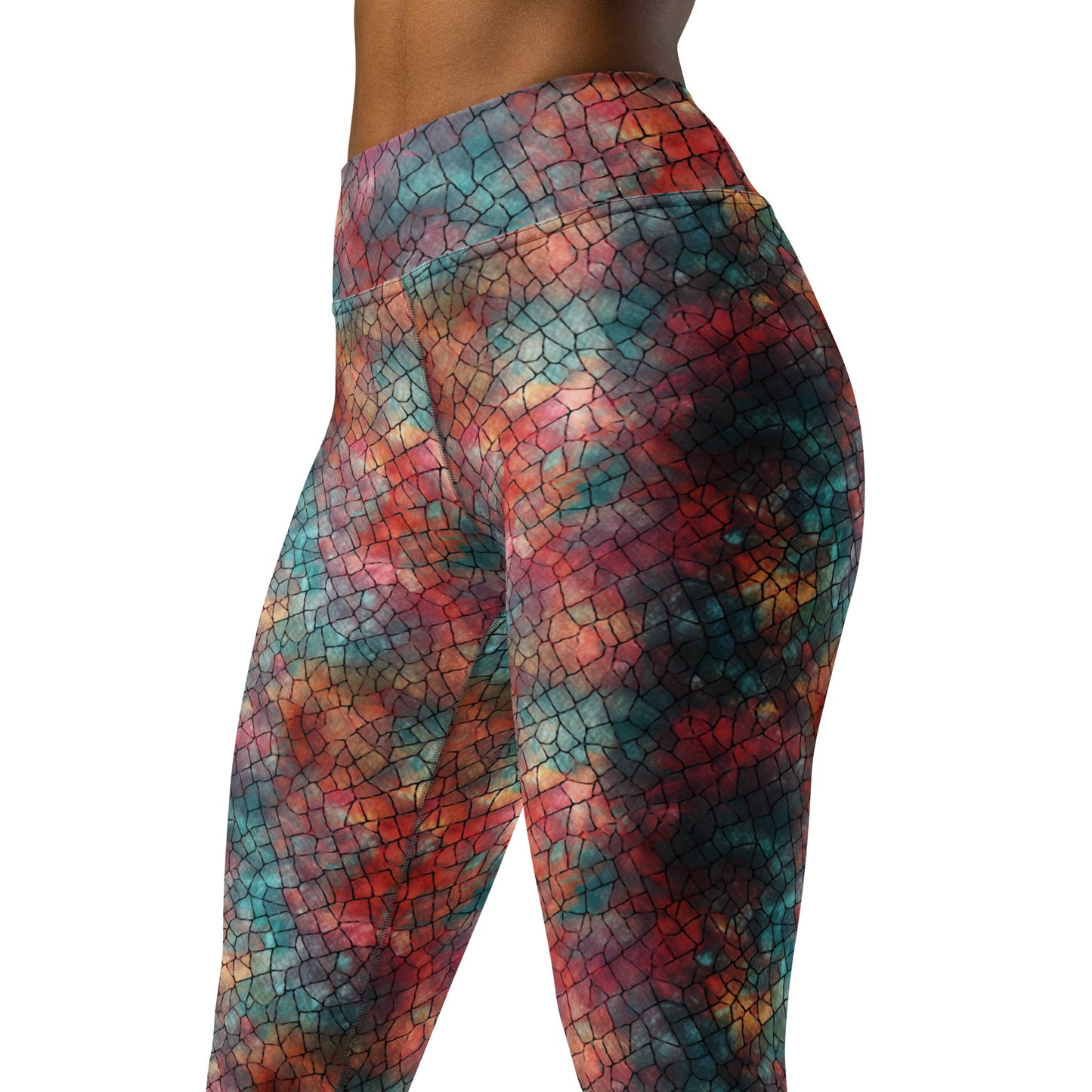 Abstract Pattern Darkness of Colors Yoga Leggings