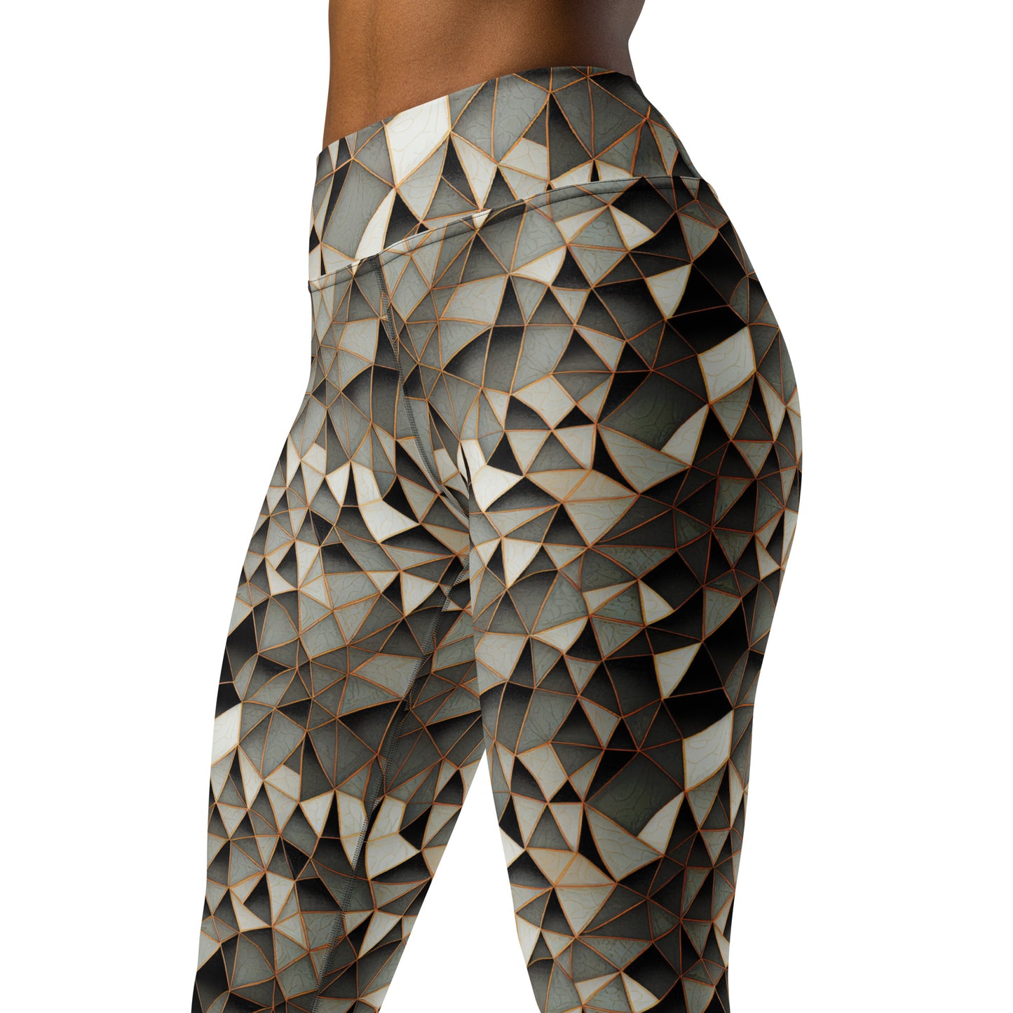 Polygon Geometric Pattern Yoga Leggings