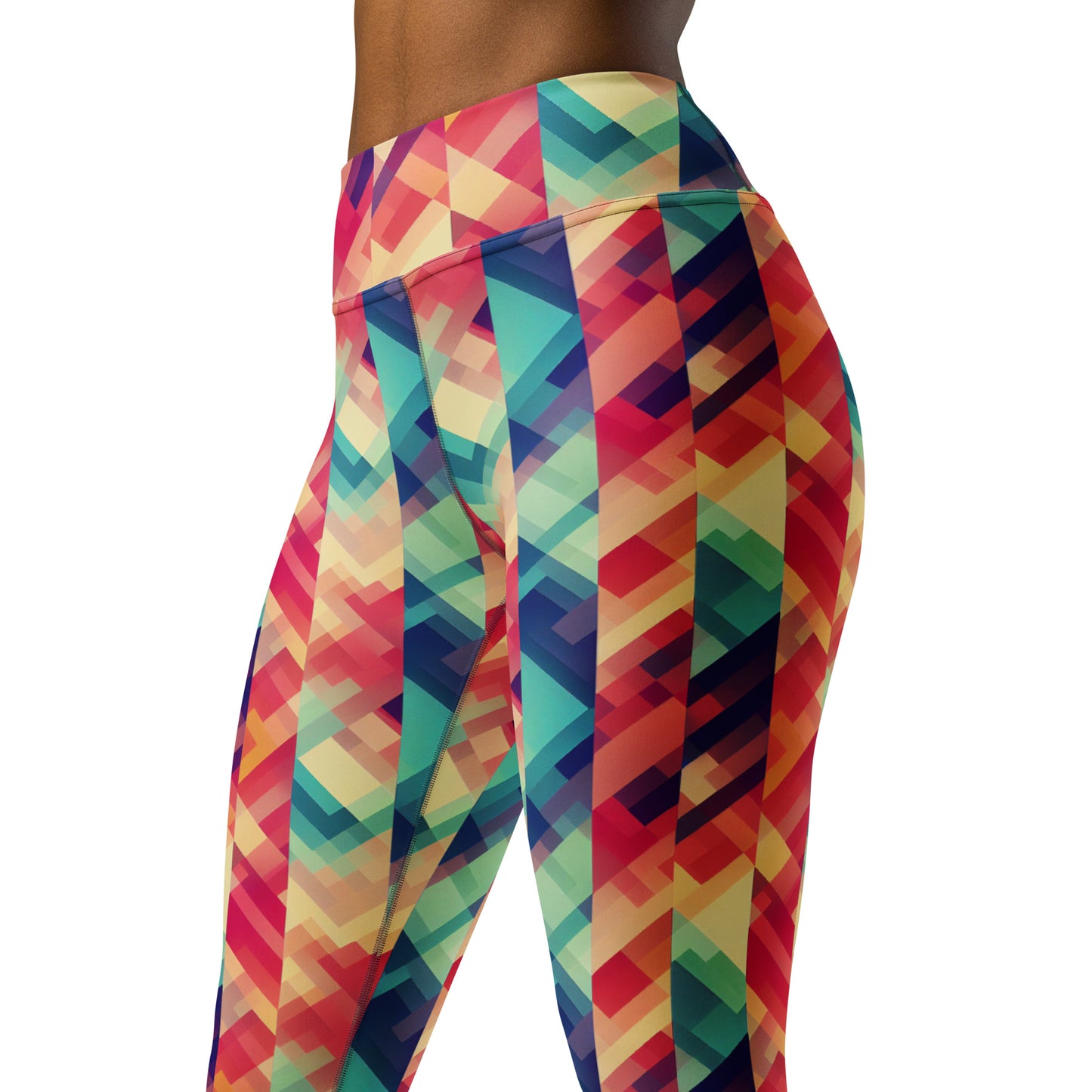 Multi Color Geometric Pattern Yoga Leggings