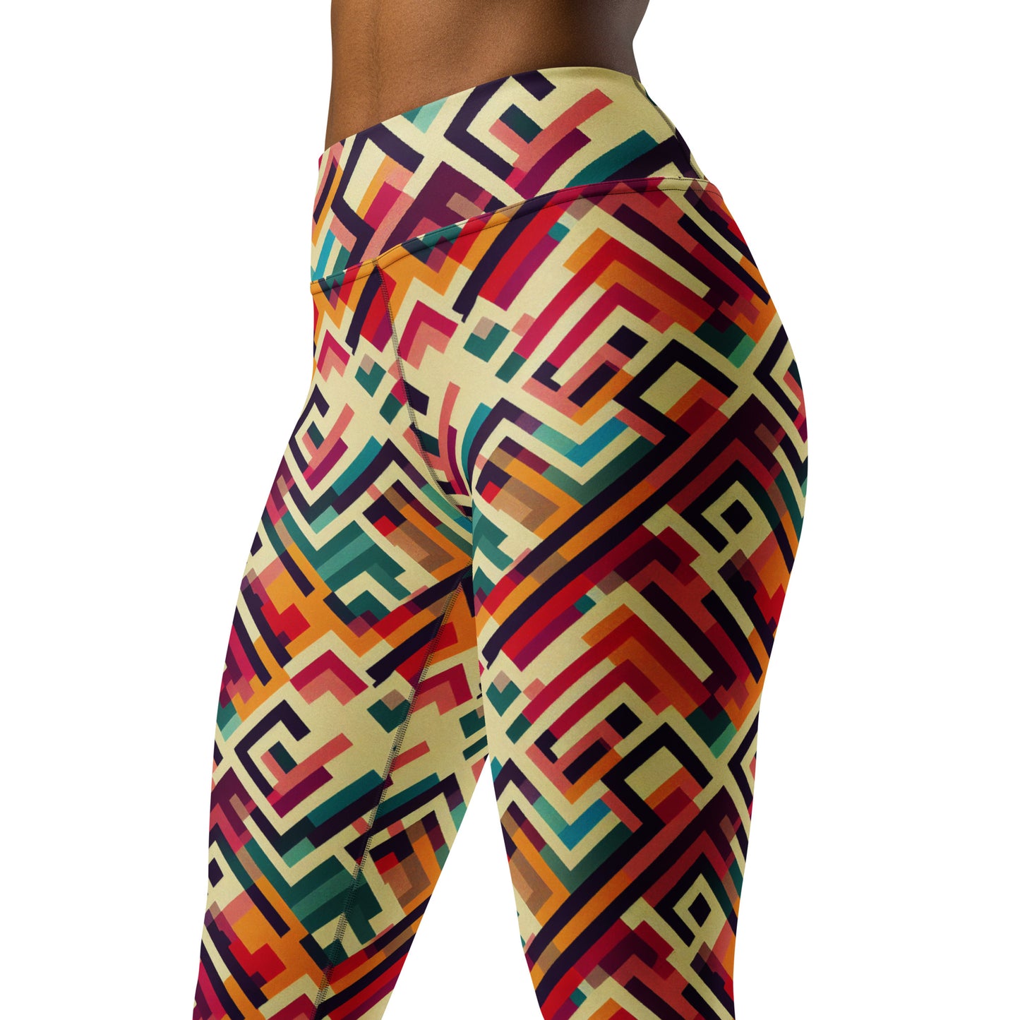 Modern Geometric Pattern Yoga Leggings