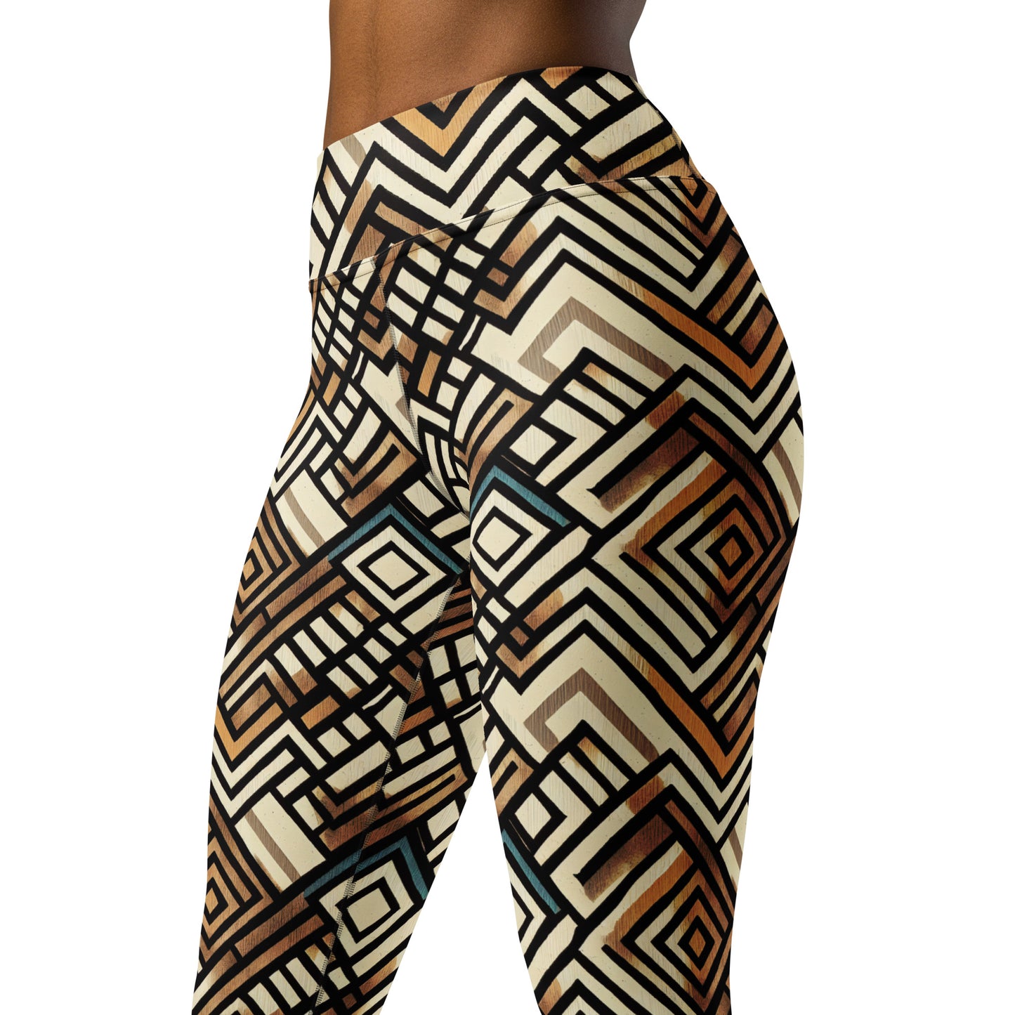 Square Geometric Pattern Yoga Leggings